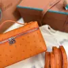 Loro Piana Replica Extra Poket L19 Ostrich leather Orange #3471 - Image 3