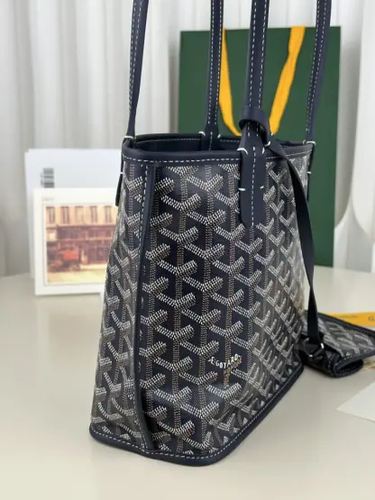 Replica Goyard Anjou Mini Bag Navy Blue Tote #3378 - Image 21