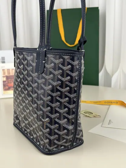 Replica Goyard Anjou Mini Bag Navy Blue Tote #3378 - Image 13