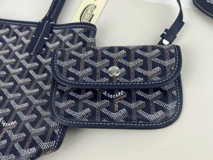 Replica Goyard Anjou Mini Bag Navy Blue Tote #3378 - Image 5