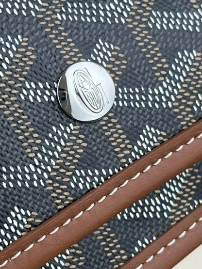 Replica Goyard Plumet Pocket Wallet Strap Bags Black & Tan #3384 - Image 3