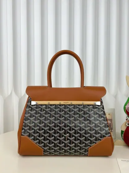 Replica Goyard Saïgon tote bag Black & Tan #3421 - Image 17