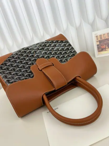Replica Goyard Saïgon tote bag Black & Tan #3421 - Image 15