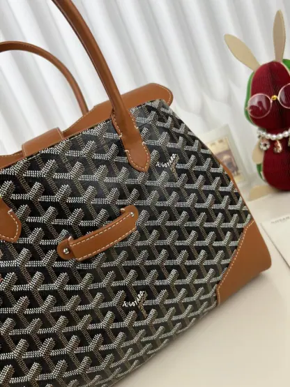 Replica Goyard Saïgon tote bag Black & Tan #3421 - Image 3