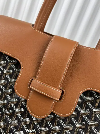 Replica Goyard Saïgon tote bag Black & Tan #3421 - Image 5