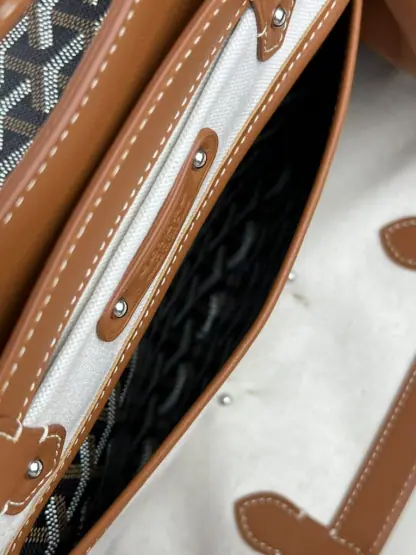 Replica Goyard Saïgon tote bag Black & Tan #3421 - Image 7