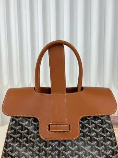 Replica Goyard Saïgon tote bag Black & Tan #3421 - Image 10