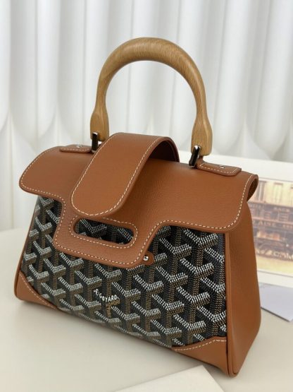 Replica Goyard Saïgon Souple Mini Bag Black & Tan #3426 - Image 9