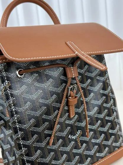 Replica Goyard Alpin Mini Backpack Strap Bag Black & Tan#3412 - Image 9