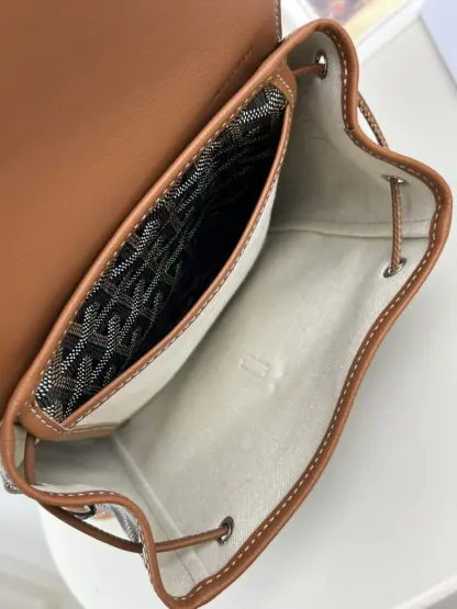 Replica Goyard Alpin Mini Backpack Strap Bag Black & Tan#3412 - Image 2