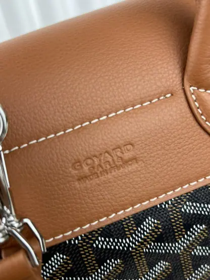 Replica Goyard Alpin Mini Backpack Strap Bag Black & Tan#3412 - Image 3