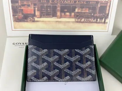 Replica Goyard Saint-Sulpice Card Wallet Card holder Navy Blue #3432 - Image 4