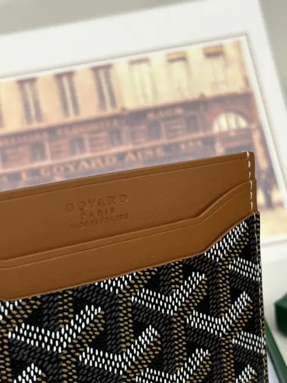 Replica Goyard Saint-Sulpice Card Wallet Card holder Black & Tan #3432 - Image 4