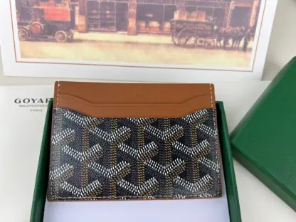 Replica Goyard Saint-Sulpice Card Wallet Card holder Black & Tan #3432 - Image 2