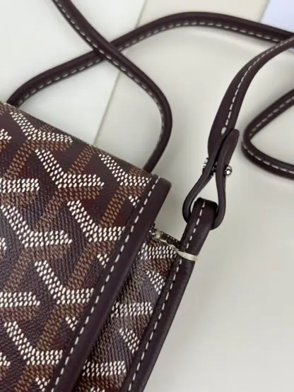 Replica Goyard Plumet Pocket Wallet Strap Bag Burgundy #3405 - Image 5