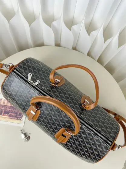Replica Goyard Boston 45 bag Travel Bags Black & Tan #3363 - Image 15