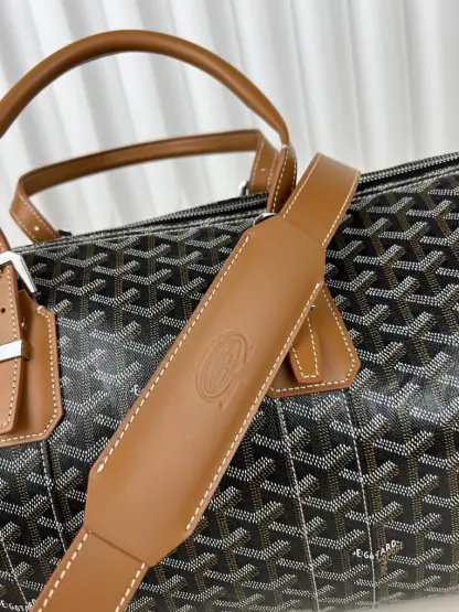 Replica Goyard Boston 45 bag Travel Bags Black & Tan #3363 - Image 8