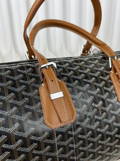 Replica Goyard Boston 45 bag Travel Bags Black & Tan #3363 - Image 11