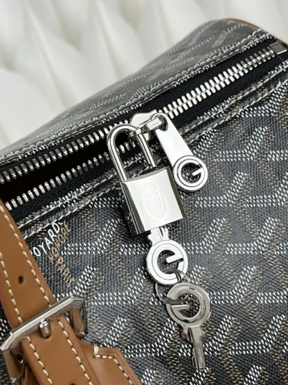 Replica Goyard Boston 45 bag Travel Bags Black & Tan #3363 - Image 2