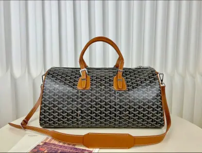 Replica Goyard Boston 45 bag Travel Bags Black & Tan #3363 - Image 22