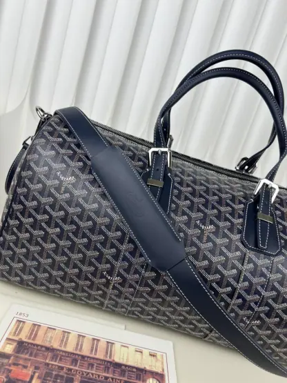 Replica Goyard Boston 45 bag Travel Bags Navy Blue #3364 - Image 11