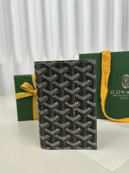 Replica Goyard Grenelle Passport Cover Wallet Black & Tan #3442 - Image 3