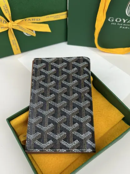 Replica Goyard Grenelle Passport Cover Wallet Black & Tan #3442 - Image 2
