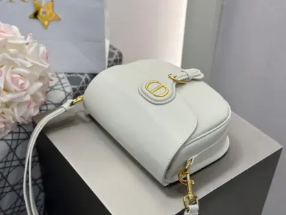 Replica Dior Medium Dior Bobby Bag White Latte Box Calfskin #3486 - Image 9