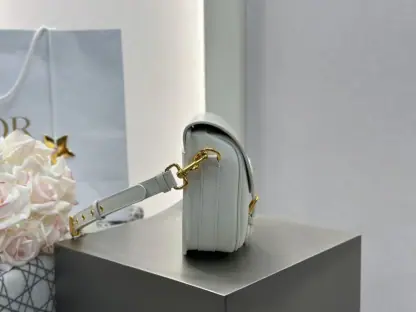 Replica Dior Medium Dior Bobby Bag White Latte Box Calfskin #3486 - Image 11