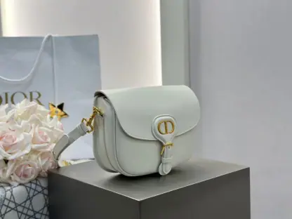 Replica Dior Medium Dior Bobby Bag White Latte Box Calfskin #3486 - Image 12