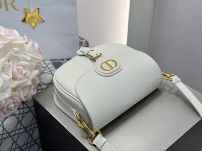 Replica Dior Medium Dior Bobby Bag White Latte Box Calfskin #3486 - Image 13