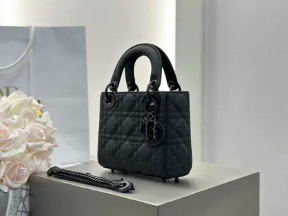 Replica Mini Lady Dior Bag Black Ultramatte Cannage Calfskin #3479 - Image 11