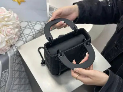 Replica Mini Lady Dior Bag Black Ultramatte Cannage Calfskin #3479 - Image 13