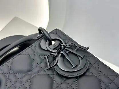Replica Mini Lady Dior Bag Black Ultramatte Cannage Calfskin #3479 - Image 2