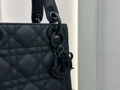 Replica Mini Lady Dior Bag Black Ultramatte Cannage Calfskin #3479 - Image 4