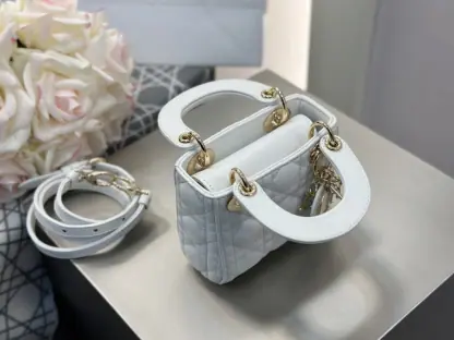 Replica Dior Lady Dior Micro Bag Latte Cannage Lambskin #3489 - Image 9