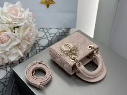 Replica Dior Lady Dior Micro Bag Powder Pink Cannage Lambskin #3488 - Image 13