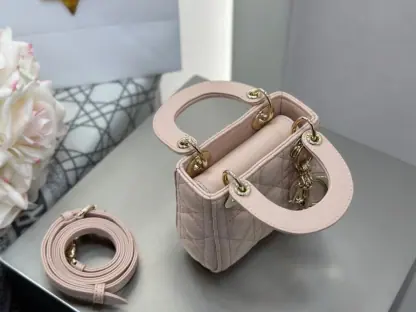 Replica Dior Lady Dior Micro Bag Powder Pink Cannage Lambskin #3488 - Image 10