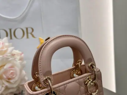 Replica Dior Lady Dior Micro Bag Powder Pink Cannage Lambskin #3488 - Image 3