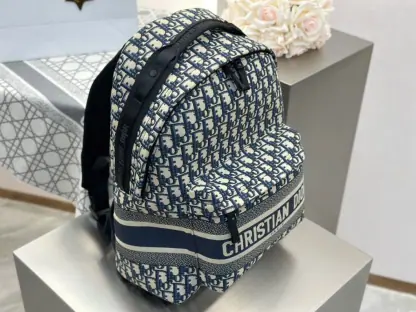 Replica Dior DiorTravel Backpack Blue Dior Oblique Jacquard #3491 - Image 13
