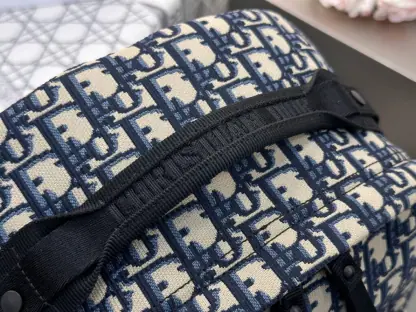 Replica Dior DiorTravel Backpack Blue Dior Oblique Jacquard #3491 - Image 12