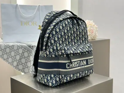 Replica Dior DiorTravel Backpack Blue Dior Oblique Jacquard #3491 - Image 14