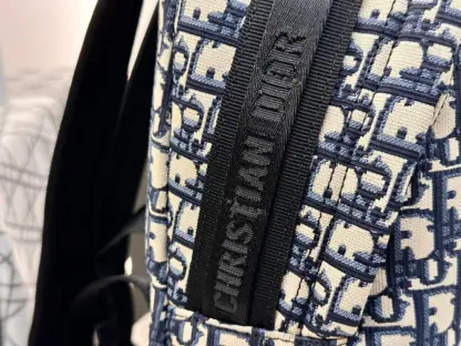 Replica Dior DiorTravel Backpack Blue Dior Oblique Jacquard #3491 - Image 9