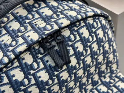 Replica Dior DiorTravel Backpack Blue Dior Oblique Jacquard #3491 - Image 3