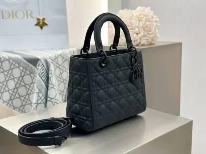 Replica Medium Lady Dior Bag Black Ultramatte Cannage Calfskin #3480 - Image 13