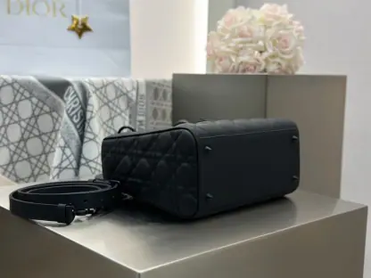 Replica Medium Lady Dior Bag Black Ultramatte Cannage Calfskin #3480 - Image 14