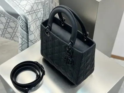 Replica Medium Lady Dior Bag Black Ultramatte Cannage Calfskin #3480 - Image 15
