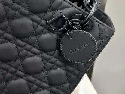 Replica Medium Lady Dior Bag Black Ultramatte Cannage Calfskin #3480 - Image 7