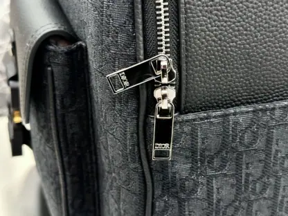 Replica Dior Saddle Zip Backpack Men's Bag Book Bag Black #3482 - Image 4