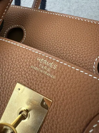 Replica Hermes Birkin 30cm CC37 Gold Handmade Hand Stitching togo Gold #3525 - Image 4